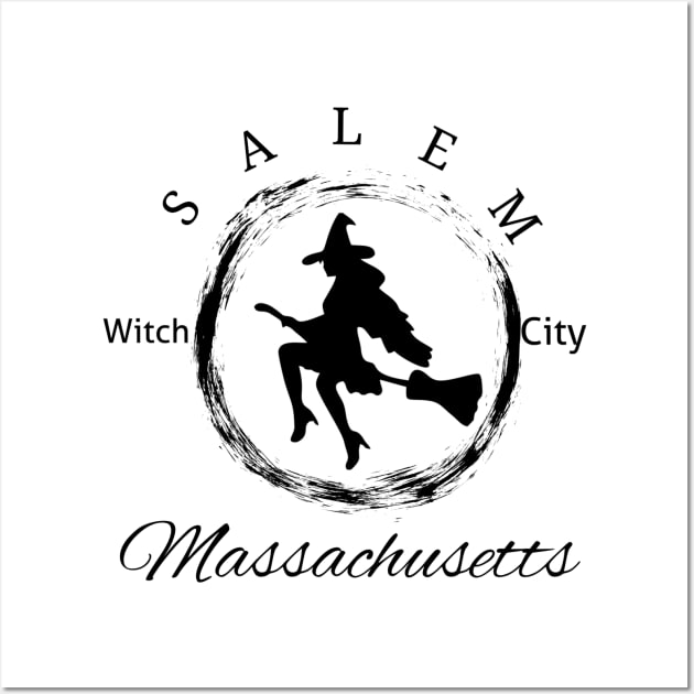 Black Salem Witch City Logo Wall Art by TrackSevenBand